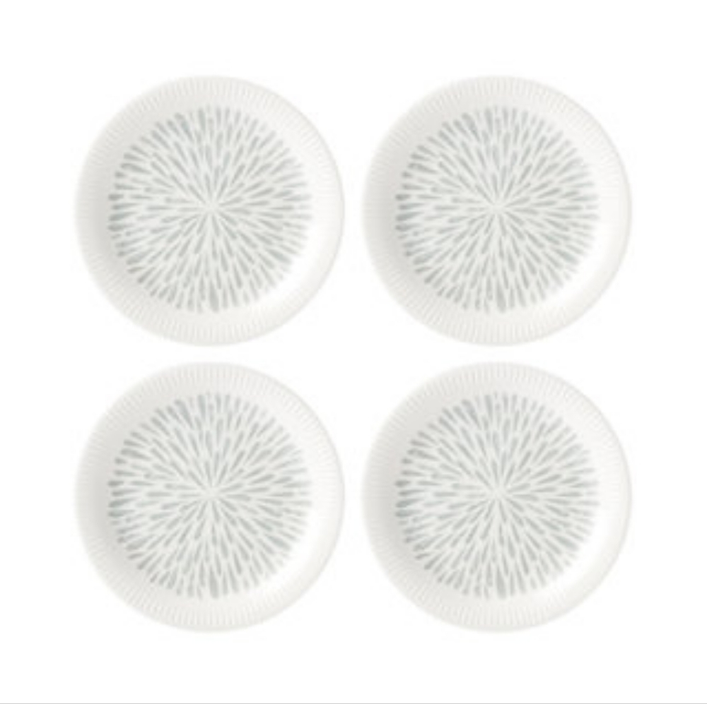 NWT | Lenox Set of 4 White & Gray Accent Plates | Profile Collection